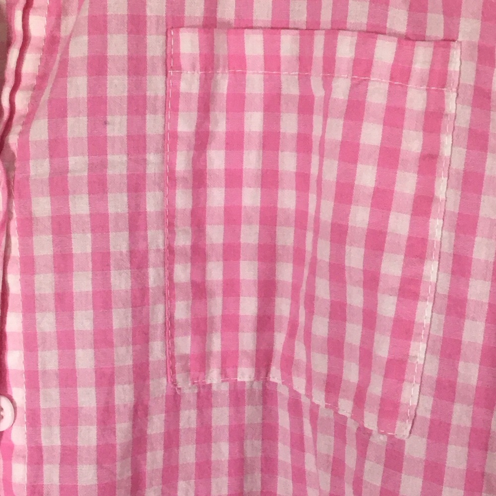 Pink Gingham Button Up‎ Shirt - Picture 3 of 6